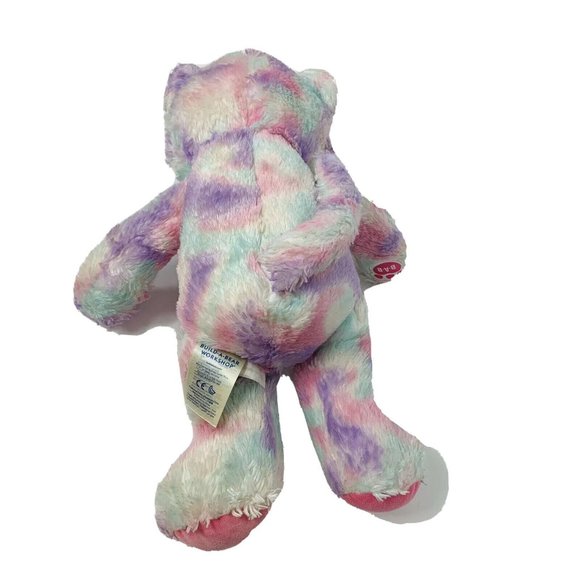 BAB Build A Bear Plush Pastel Swirl Tie-dye Kitty Cat Stuffed Meow Rainbow 16" - Picture 7 of 11